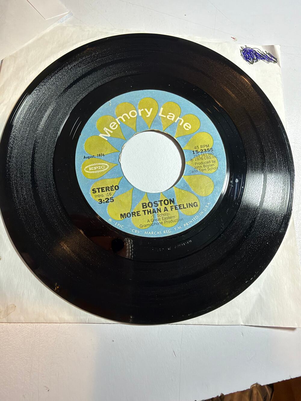 BOSTON - LONG TIME / MORE THAN A FEELING - 7" VINYL SINGLE